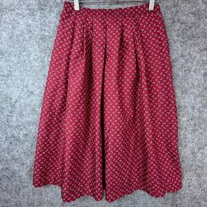 Vintage New Attitude JCPenney A-Line Secretary Skirt Womens Small Red Pleated